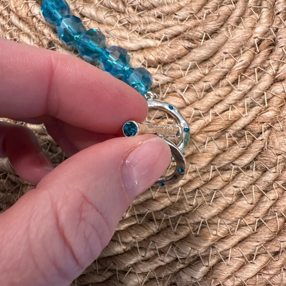 Heidi Daus New Wave 2-piece Silver and Blue Crystal Necklace Set - Picture 4 of 7